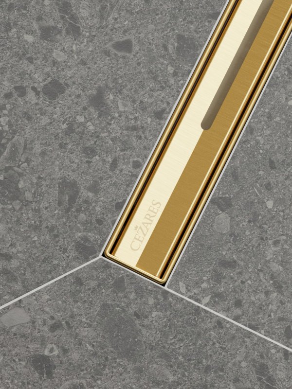 Душевой лоток CEZARES LUX-LD-70-BORO брашированное золото