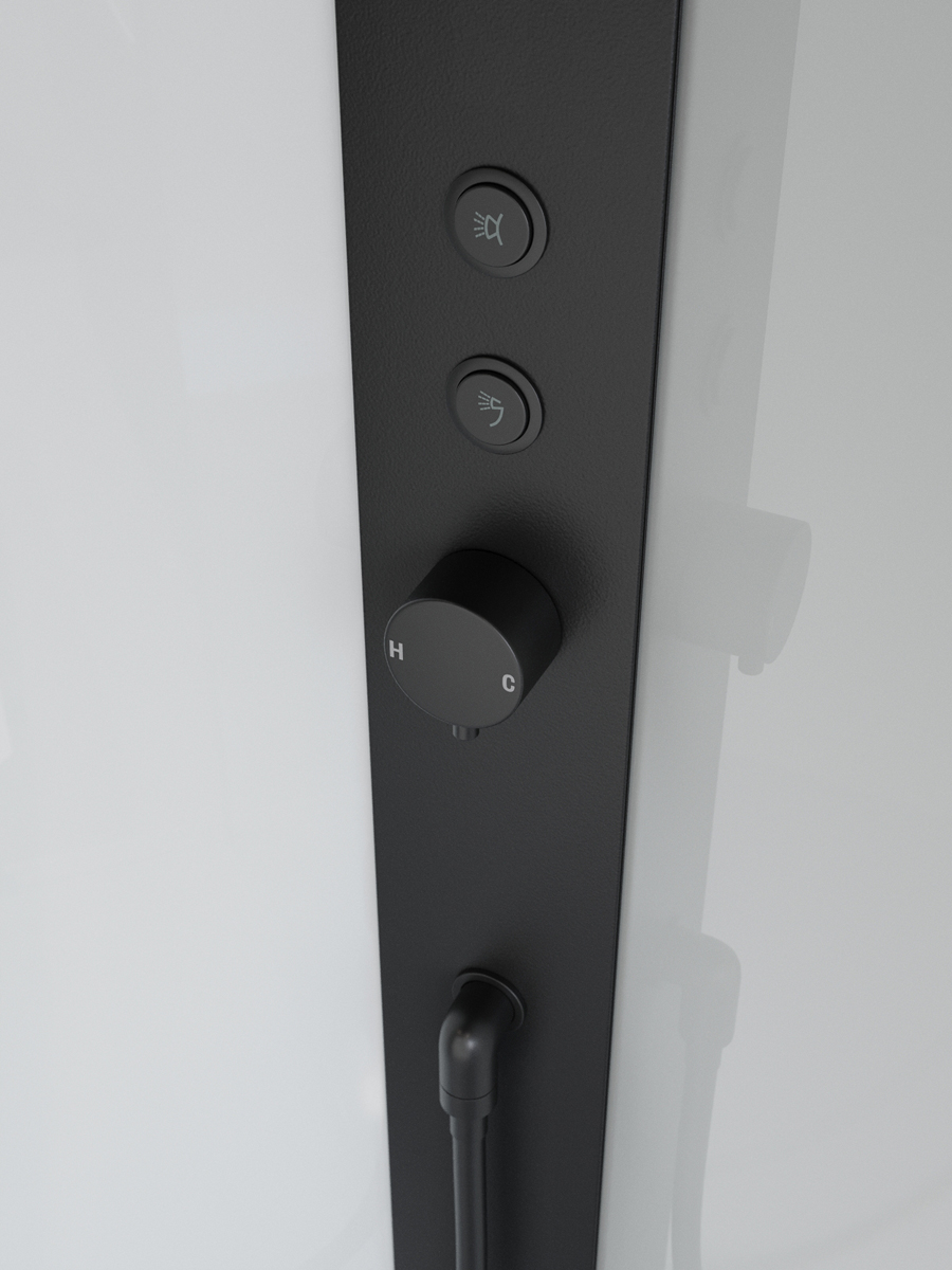 Душевая кабина BelBagno UNO-CAB-A-1-90-C-NERO-Bi-TOP-L, левосторонняя