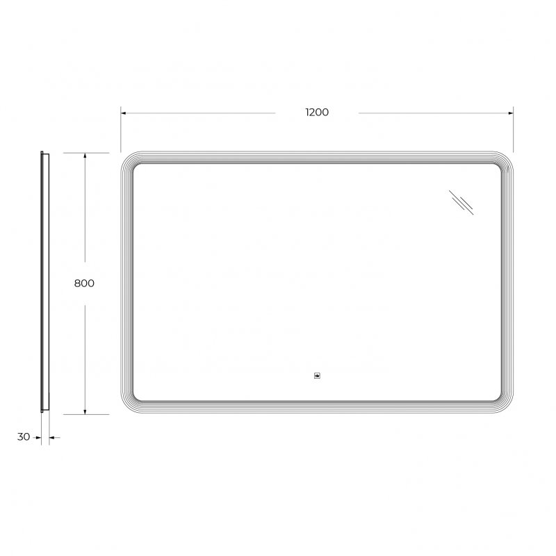 Зеркало Cezares CZR-SPC-DUET-1200-800-LED-TCH