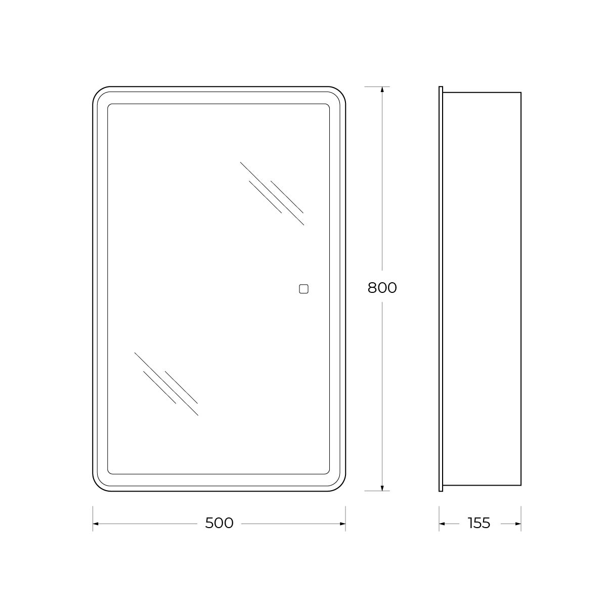 Зеркальный шкаф BelBagno Marino SPC-MAR-500/800-1A-LED-TCH