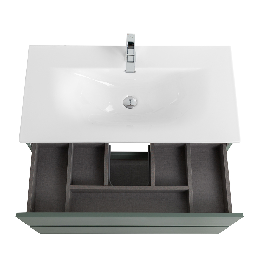 Тумба с раковиной подвесная BelBagno KRAFT-900-2C-SO-VO Еловый матовый, раковина белая BB-8099-90