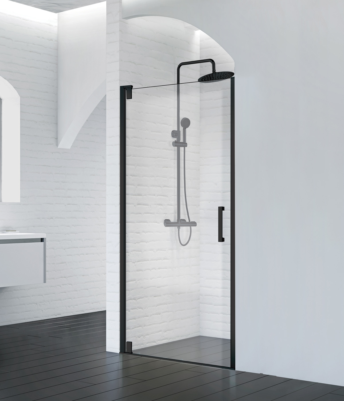 купить Душевая дверь BelBagno MARMI-B-1-90-C-NERO 