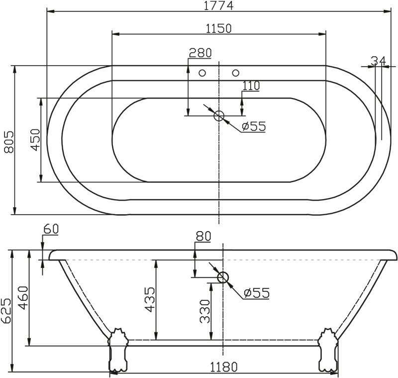 Ванна отдельностоящая BelBagno BB21