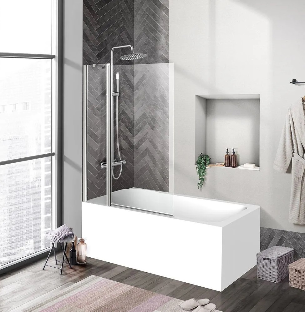 Шторка на ванну BelBagno UNO-V-11-90/150-C-Cr