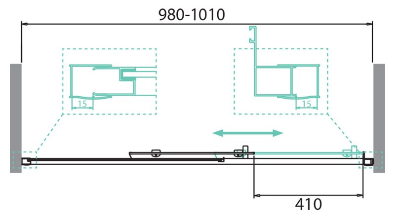 Дверь в проём BelBagno DUE-BF-1-100-C-Cr