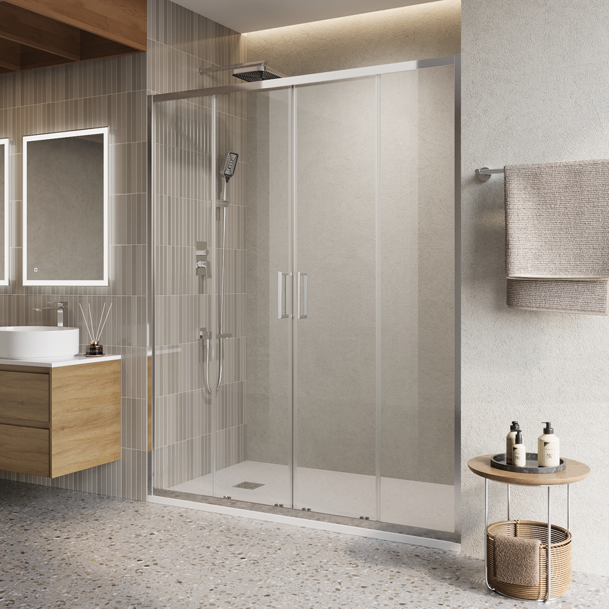 купить Дверь в проём BelBagno LUCE-BF-2-160-C-Cr 