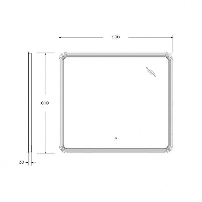 Зеркало Cezares CZR-SPC-DUET-900-800-LED-TCH
