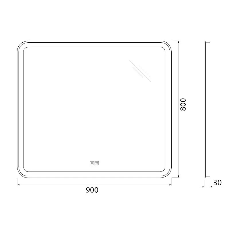 Зеркало BelBagno SPC-MAR-900-800-LED-TCH-WARM