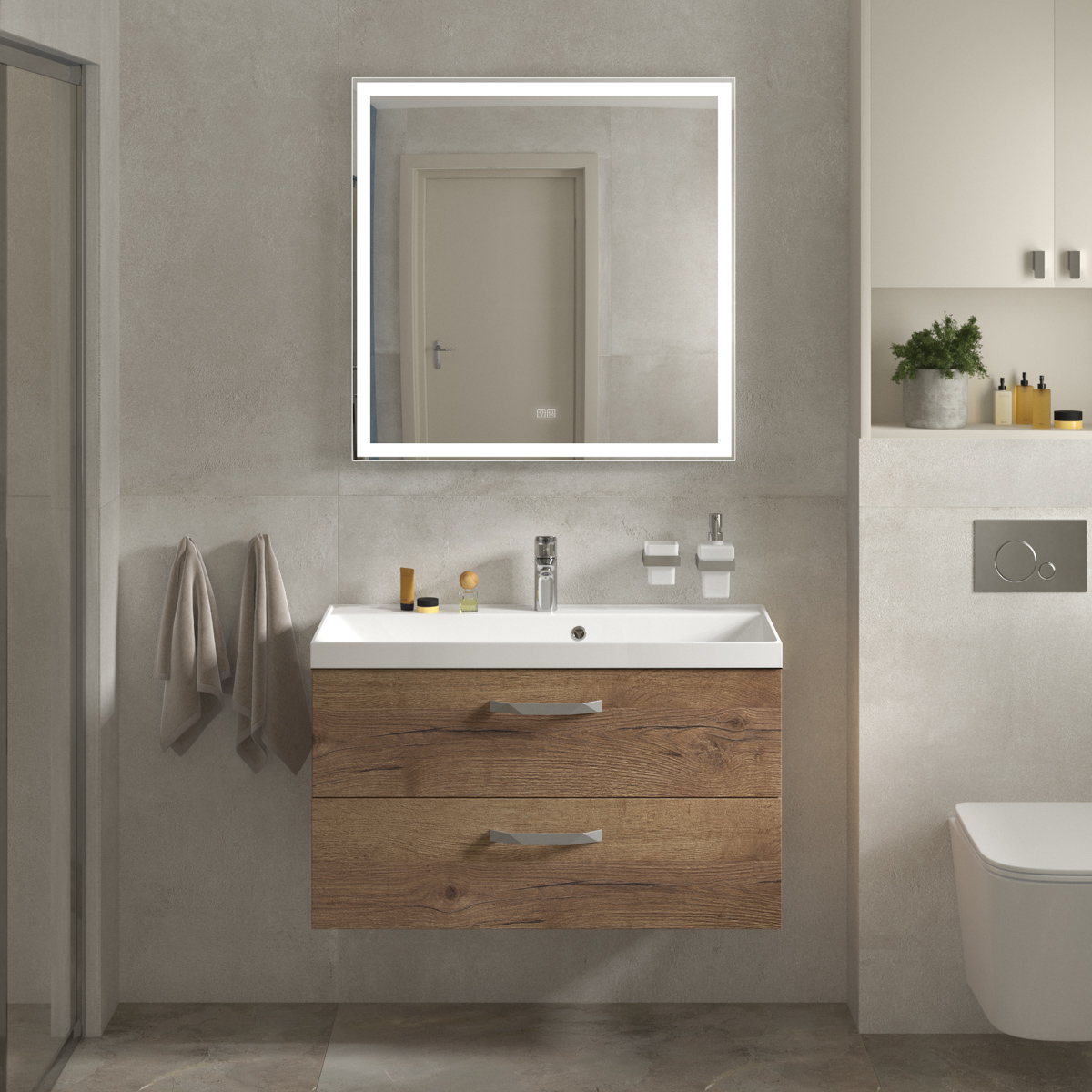 Тумба с раковиной BelBagno AURORA-900-2C-SO-RT