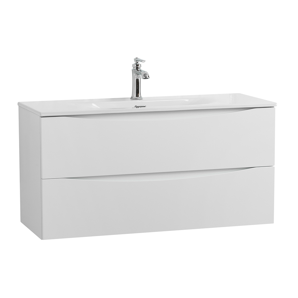Тумба с раковиной подвесная BelBagno MARINO-CER-MINI-900-2C-SO-BL-P Bianco Lucido, раковина белая BB-8099-3-90
