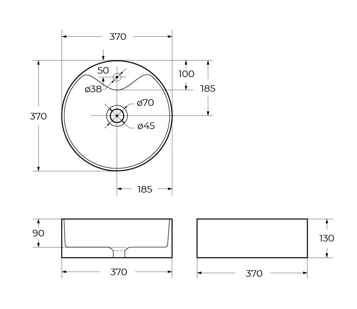 Раковина накладная BelBagno BB1400