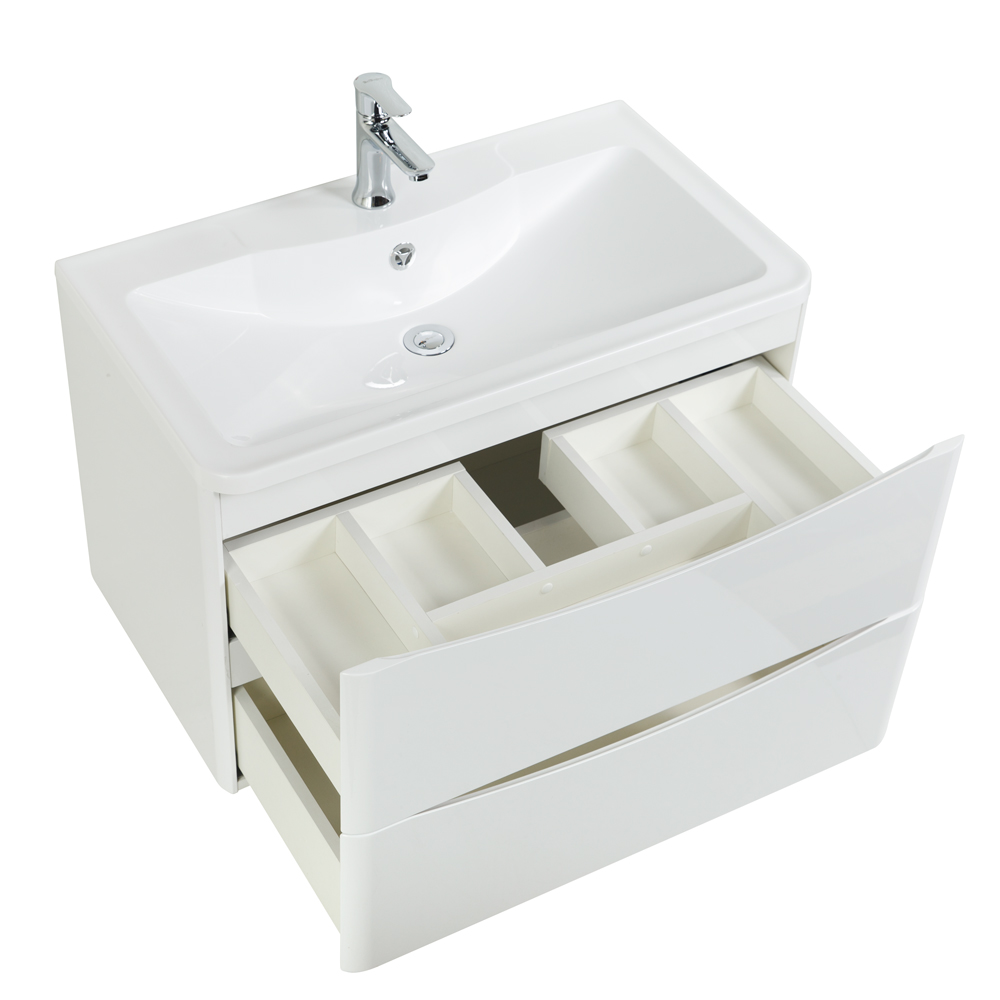 Мебель для ванной комнаты подвесная BelBagno ACQUA-800-2C-SO-BL 80см Bianco Lucido 