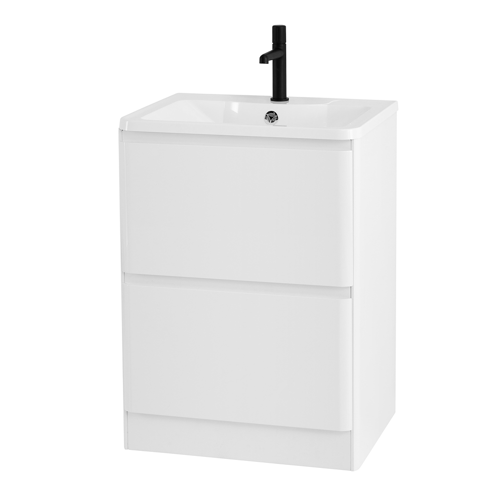 Тумба напольная с раковиной BelBagno ALBANO-700-2C-PIA-BL Bianco Lucido, раковина BB700/455-LV-MR-ALR