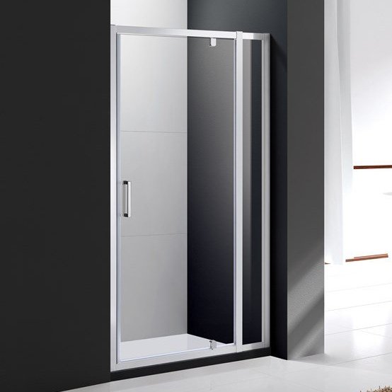 Дверь в проём Cezares MOLVENO-BA-11-80+30-C-Cr-IV, 110х195, профиль хром, стекло прозрачное