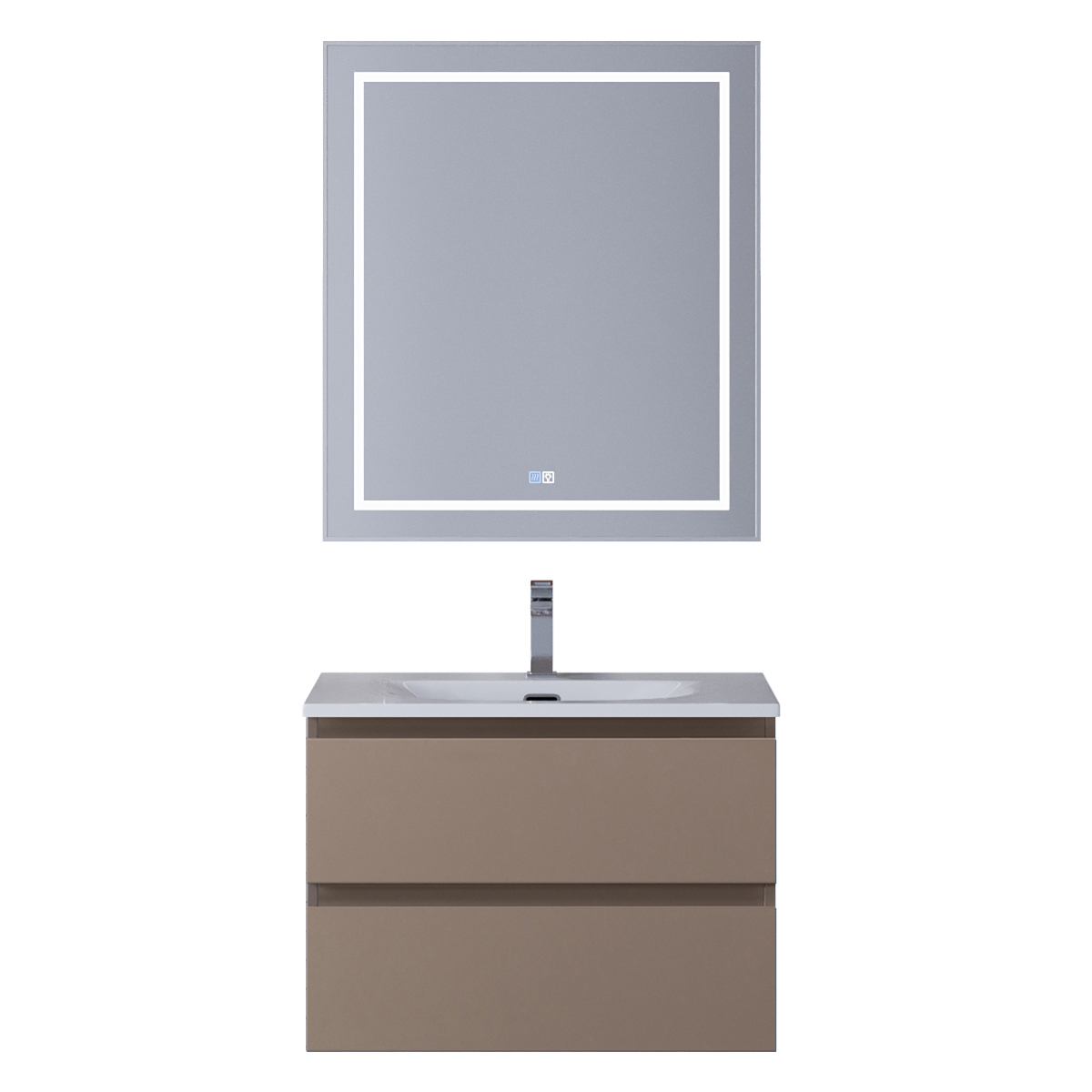 Тумба с раковиной подвесная BelBagno KRAFT-600-2C-SO-CO Бежевый матовый, раковина белая BB-8099-60