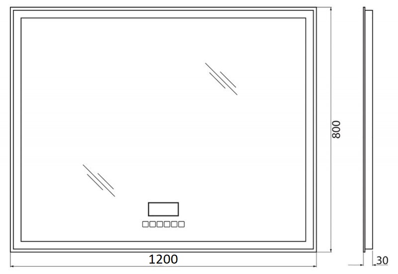 Зеркало BelBagno SPC-GRT-1200-800-LED-TCH-RAD