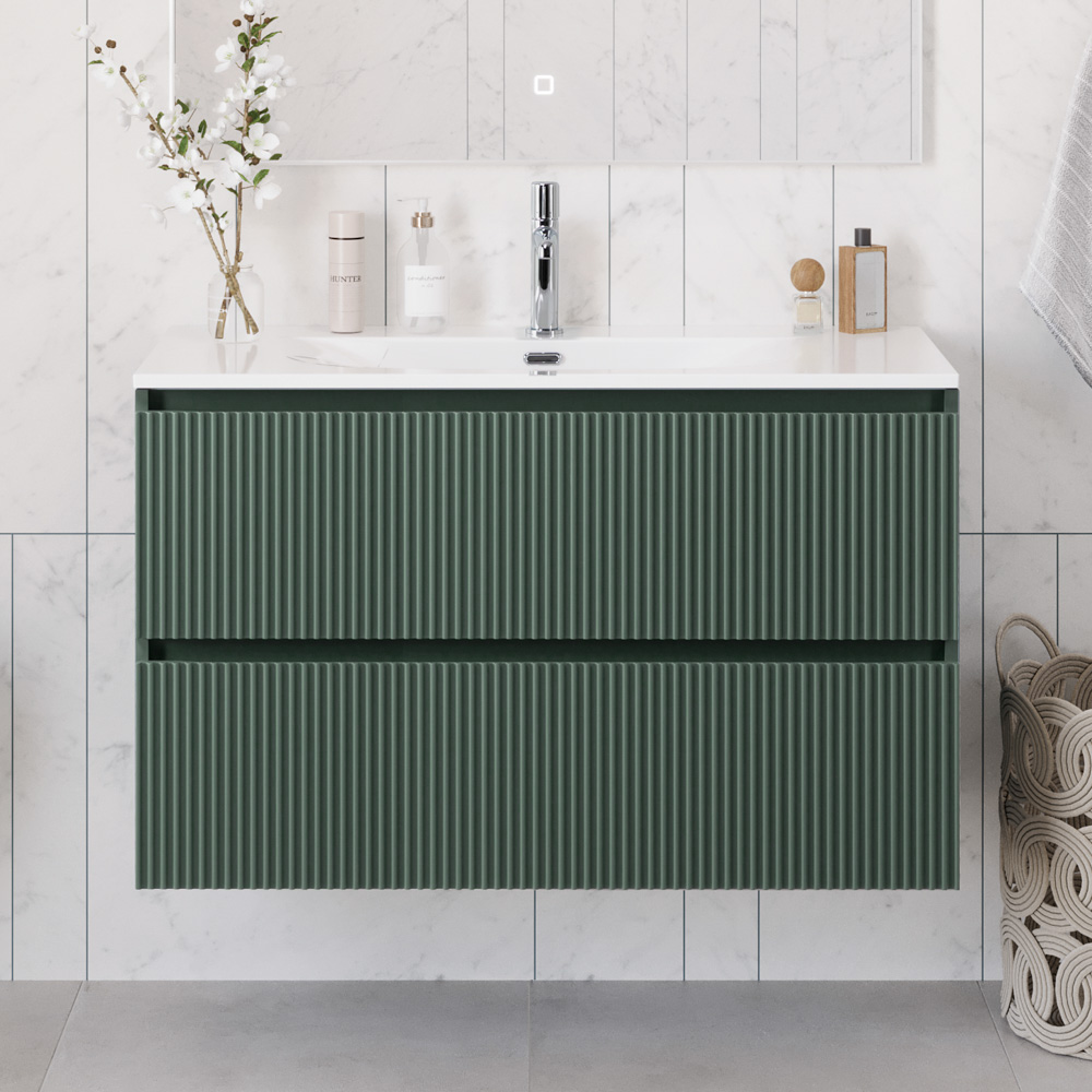 Тумба с раковиной подвесная BelBagno UNO-1200-2C-SO-VO Еловый матовый, раковина белая BB-8099-120