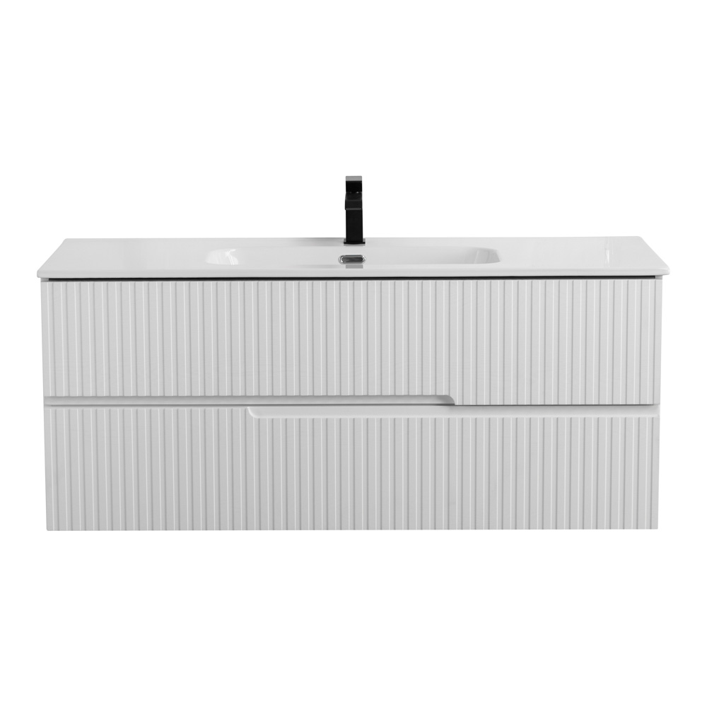 Тумба подвесная CEZARES DUET-N-1200-2C-SO-FBS-P с раковиной CZR-8095-120, ясень белый софт