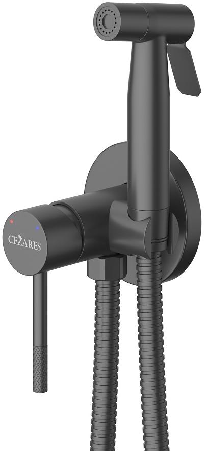купить Встраиваемый смеситель Cezares RELAX-DIF-NOP с гигиеническим душем, черный матовый 
