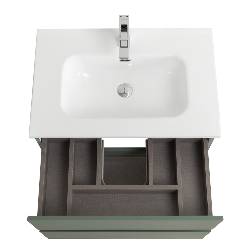 Тумба с раковиной подвесная BelBagno KRAFT-600-2C-SO-VO Еловый матовый, раковина белая BB600ETL