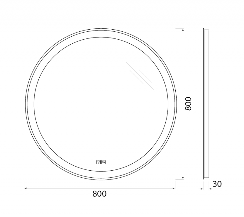 Зеркало BelBagno SPC-RNG-800-LED-TCH-WARM