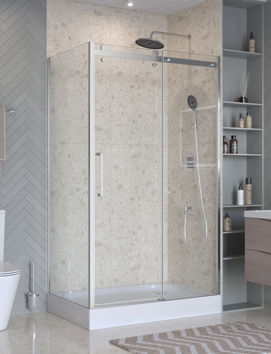 купить Душевой уголок BelBagno MARINO-2-AH-1-150/90-C-CR 150х90см профиль хром, стекло прозрачное 
