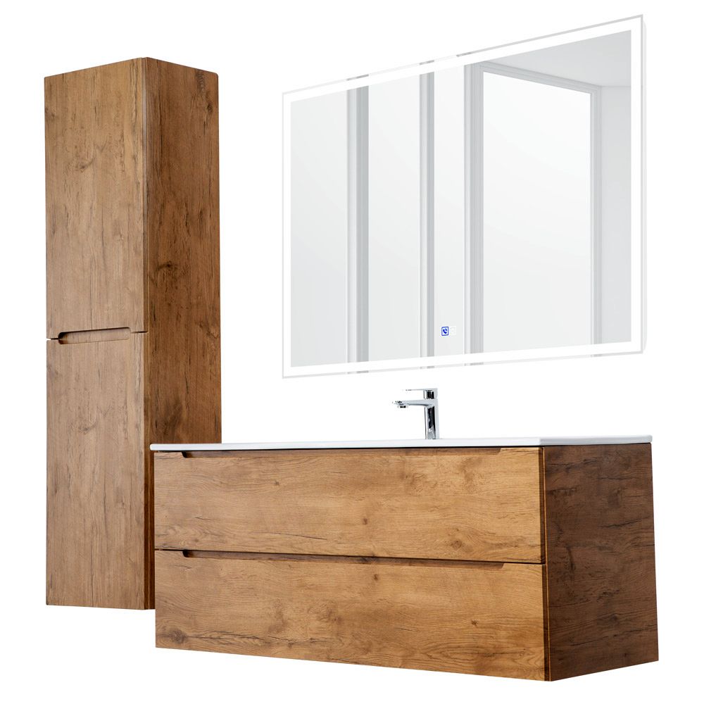 Подвесная тумба с раковиной BelBagno ETNA Rovere Nature 120 см ETNA-1200-2C-SO-RN-P + BB1200ETL