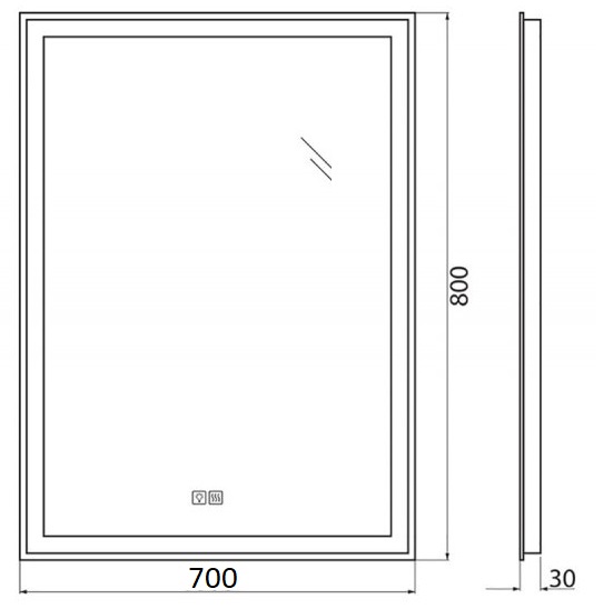 Зеркало BelBagno SPC-GRT-700-800-LED-TCH-WARM
