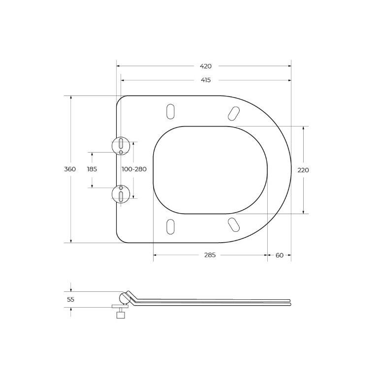 Чаша унитаза BelBagno NORMA BB339CPR/BB2111SC безободкового с сидением