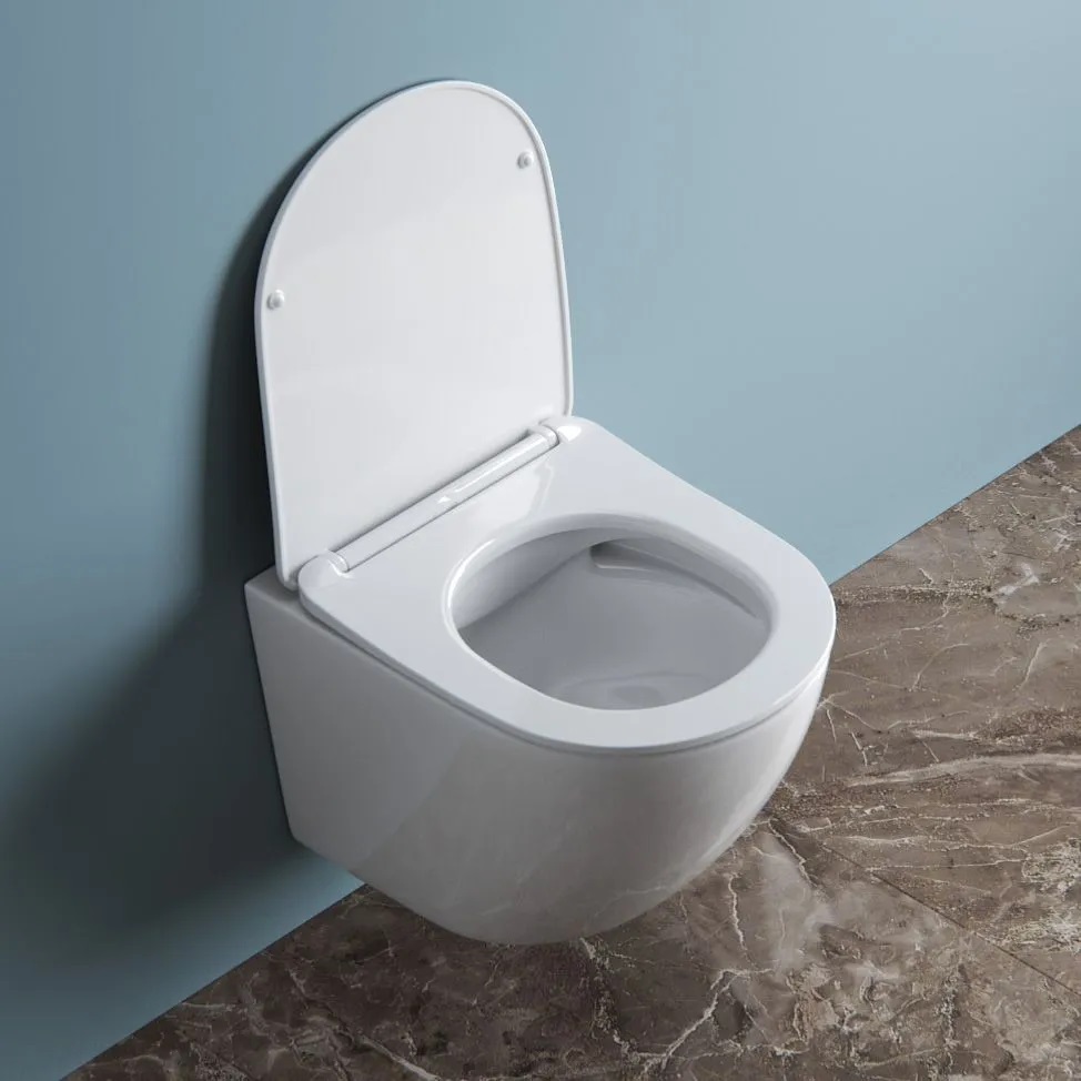 Унитаз подвесной безободковый с сиденьем BelBagno UNO BB3105CHR/SC