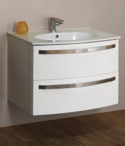 База под раковину с двумя выдвижными ящиками CEZARES COMFORT 54281 Bianco Lucido