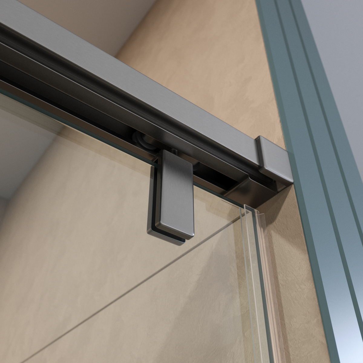 Душевая дверь шириной 130см BelBagno SOFT_CLOSE-1-BF-1-130-C-GM профиль оружейная сталь, стекло прозрачное