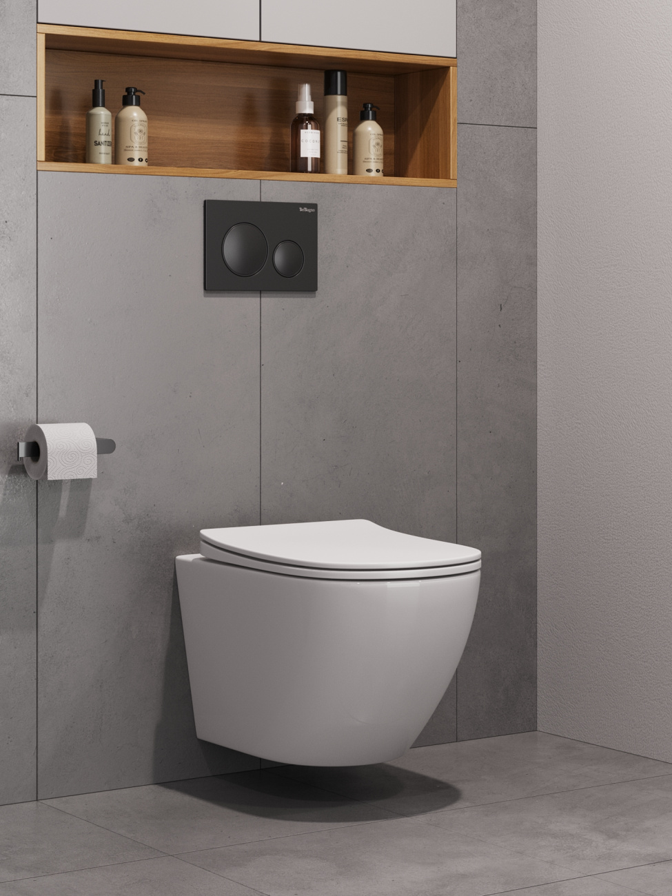 Унитаз подвесной BelBagno MARINO BB7026CH-TOR-BFS/SC с сиденьем, функцией биде, без смесителя 