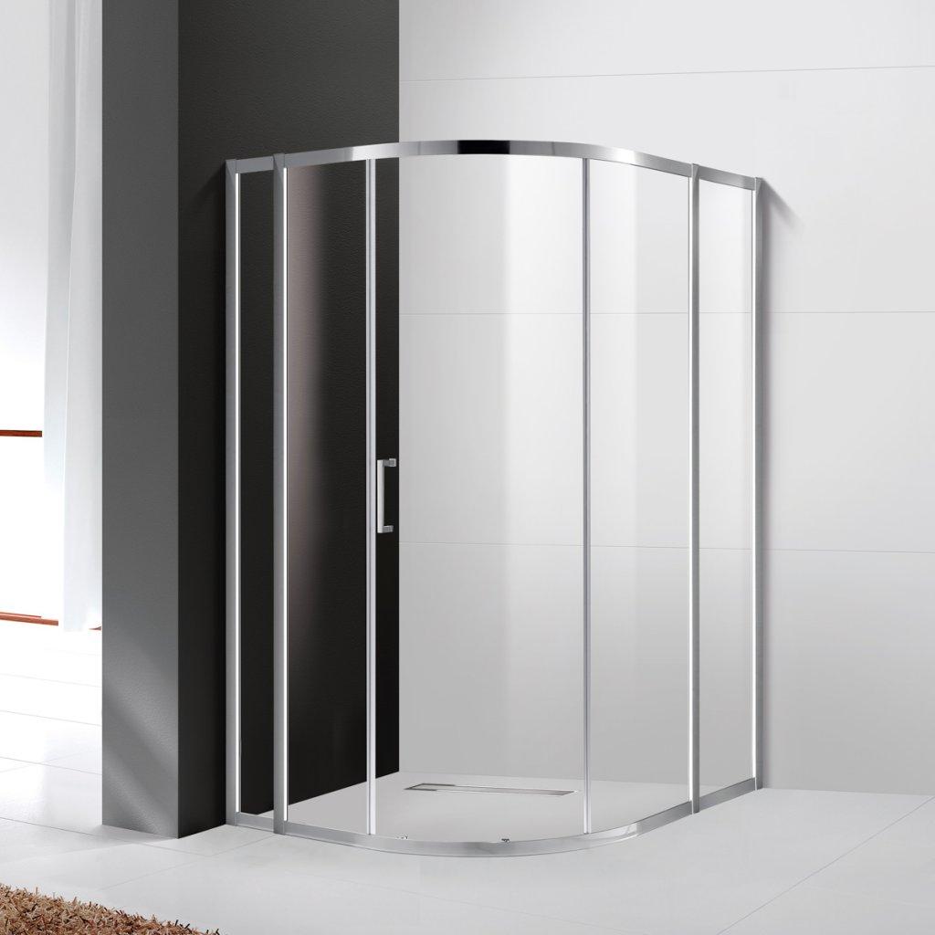 купить Душевой уголок Cezares MOLVENO-RH-11-120/110-C-Cr-IV, 120х110х195, профиль хром, стекло прозрачное 