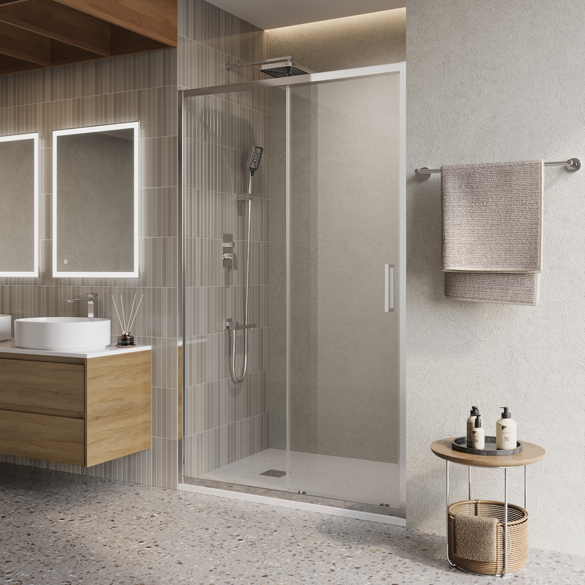 купить Дверь в проём BelBagno LUCE-BF-1-130-C-Cr 