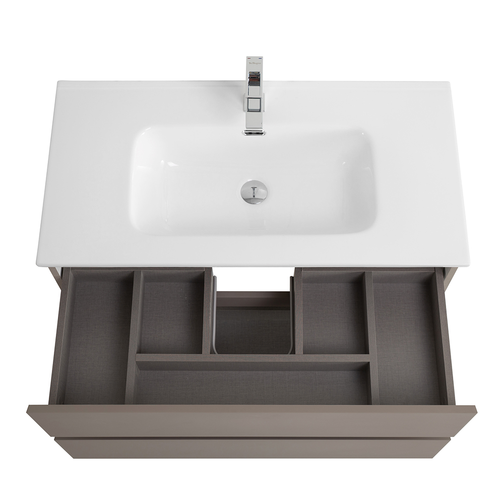 Тумба с раковиной подвесная BelBagno KRAFT-800-2C-SO-CO Бежевый матовый, раковина белая BB800ETL