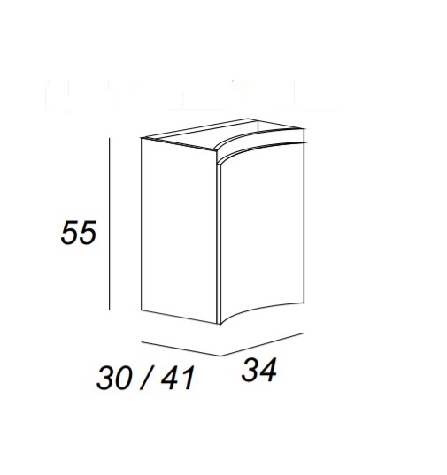 Подвесной шкаф под раковину с дверью CEZARES STING 54660 Rosso