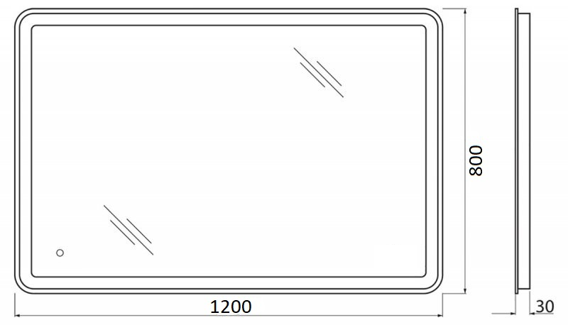 Зеркало BelBagno SPC-MAR-1200-800-LED-TCH