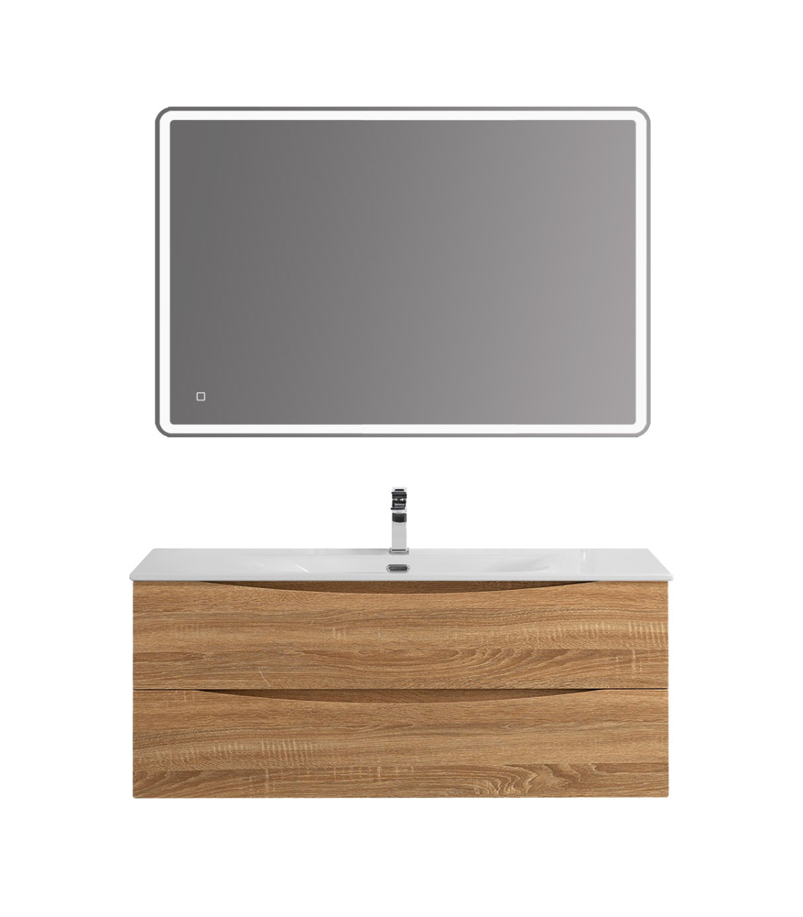 Тумба с раковиной подвесная BelBagno MARINO-CER-N-1200-2C-SO-WO-P Rovere Bianco, раковина белая BB-8099-120
