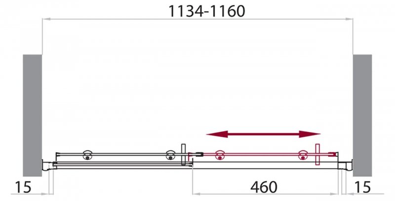 Дверь в проём BelBagno UNO-BF-1-115-P-Cr
