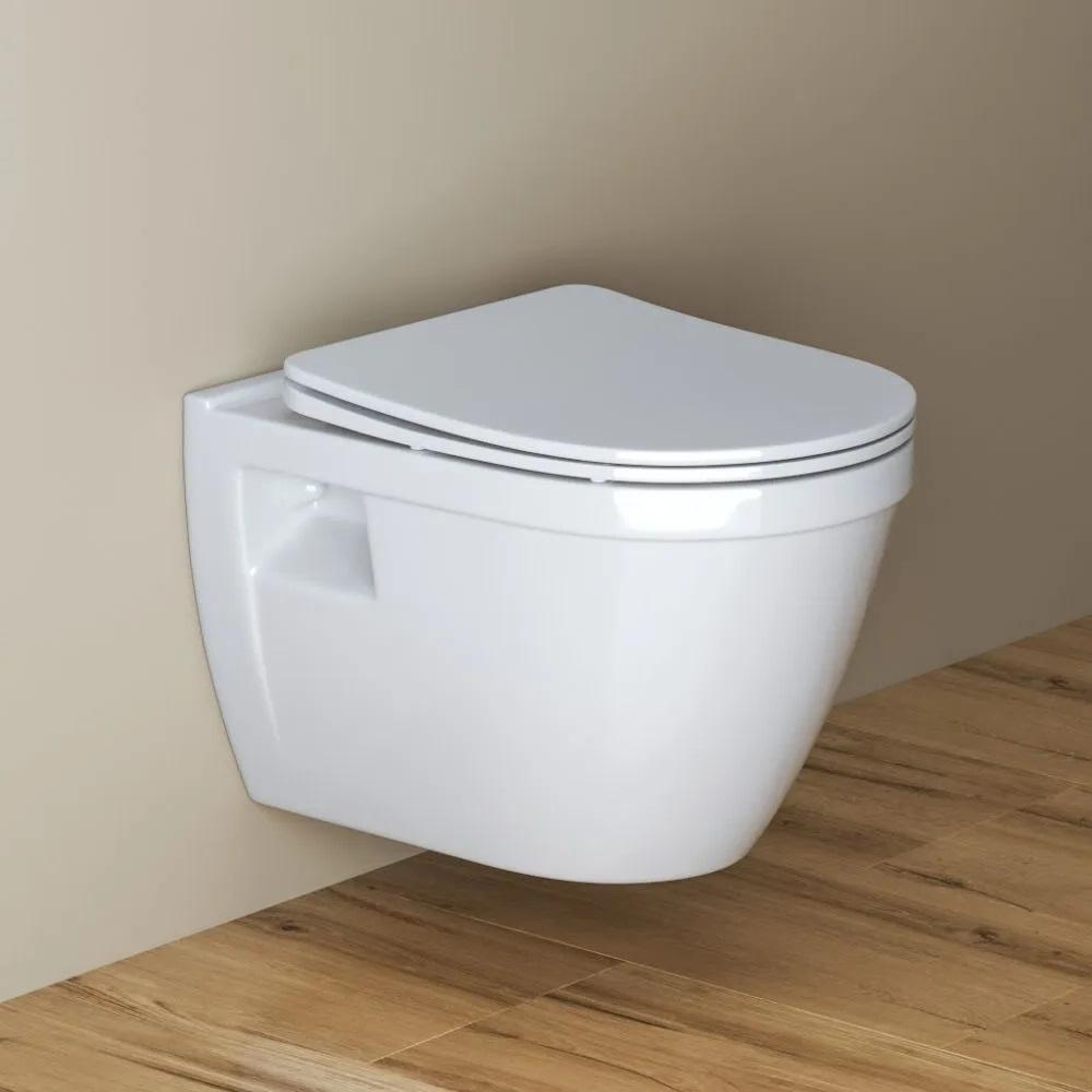 купить Унитаз подвесной безободковый c сиденьем BelBagno LOTO BB070CHR/SC 