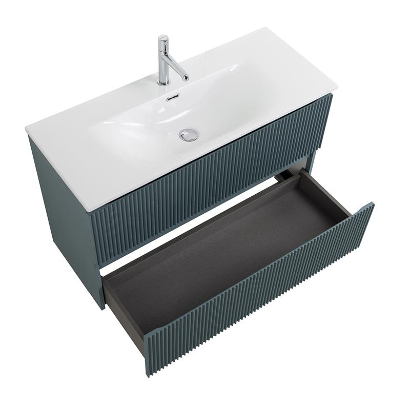 Тумба с раковиной подвесная BelBagno UNO-MINI-900-2C-SO-AO Голубой матовый, раковина белая BB-8099-3-90