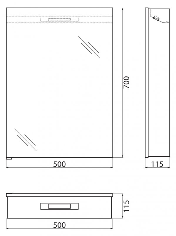 Зеркальный шкаф BelBagno SPC-1A-DL-BL-500