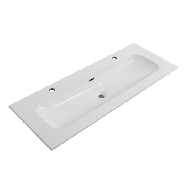Керамическая раковина CEZARES CZR-8073-120-1-2 с  двумя отверстиями для смесителей