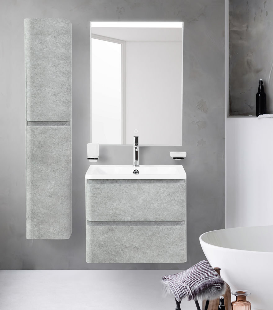 Тумба подвесная с раковиной BelBagno ALBANO-700-2C-SO-CVG Cemento Verona Grigio, раковина BB700/455-LV-MR-ALR