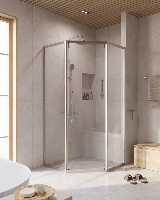 Душевой уголок Cezares RELAX-304-P-1-100-C-CR, 100х100х200, профиль хром, стекло прозрачное