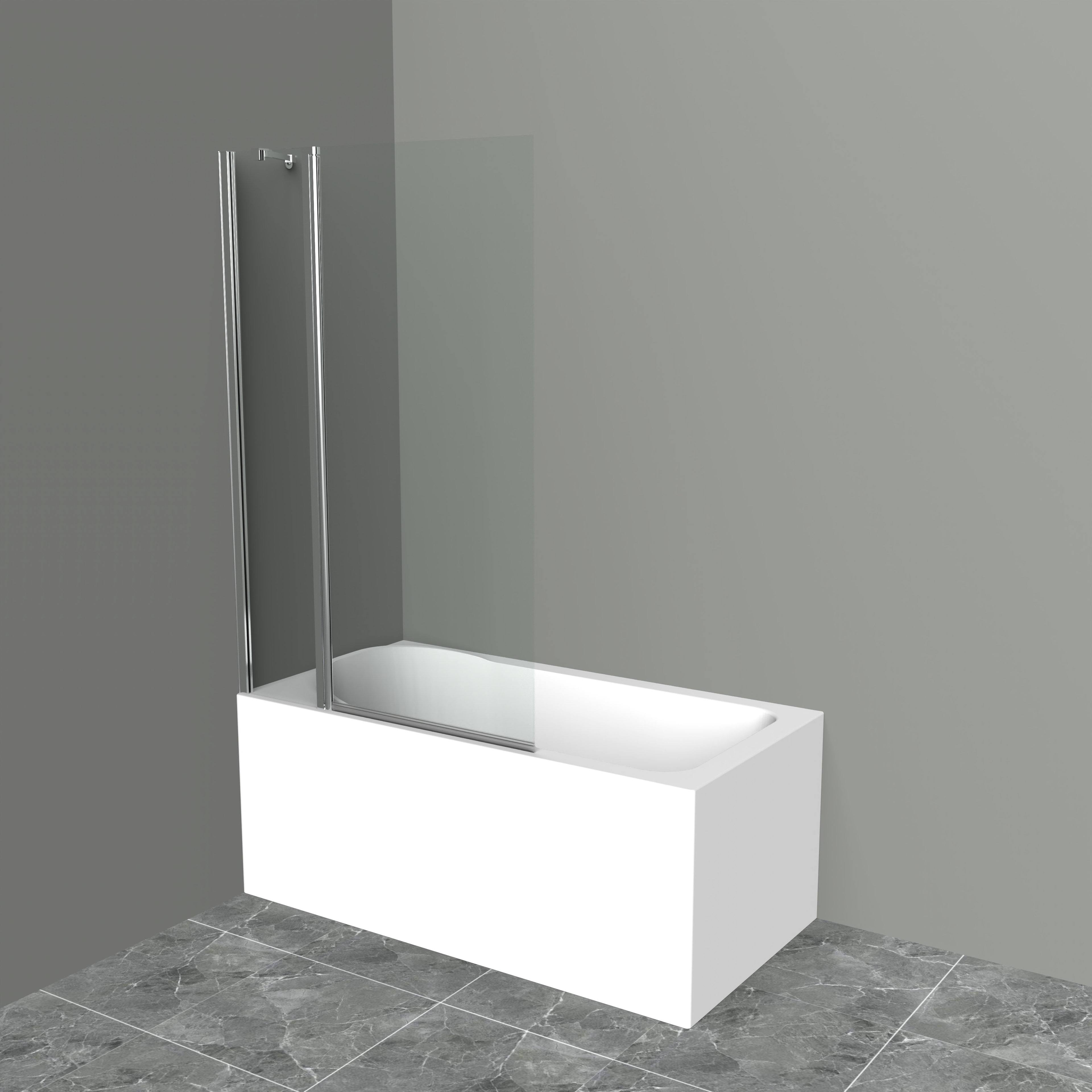 Шторка на ванну BelBagno UNO-V-11-100/150-C-Cr