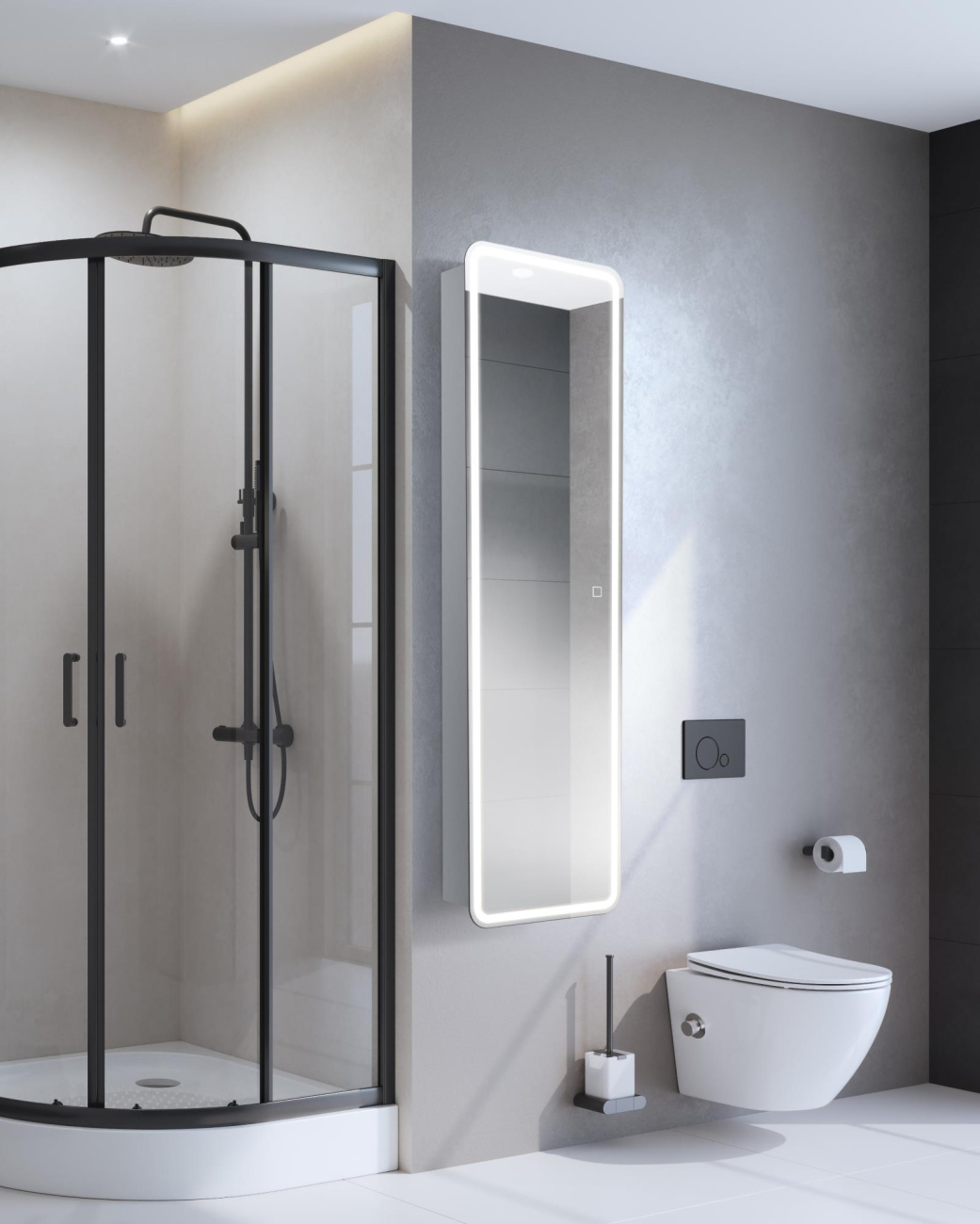 Зеркало-шкаф BelBagno SPC-MAR-450/1600-1A-LED-TCH с подсветкой