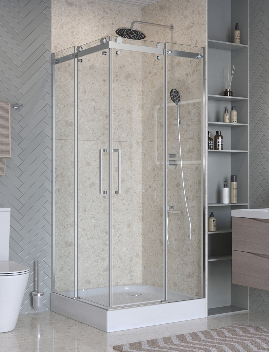 купить Душевой уголок BelBagno MARINO-2-A-2-90-C-CR 90х90см, профиль хром, стекло прозрачное 