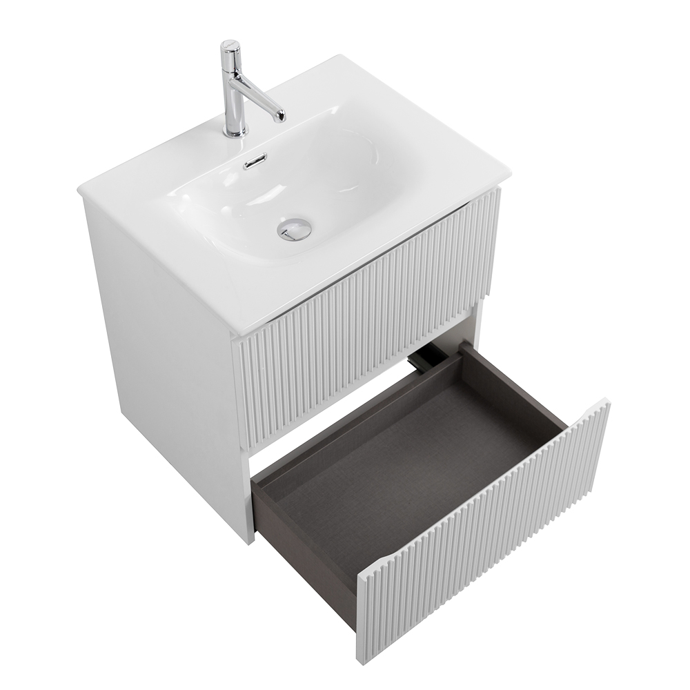 Тумба с раковиной подвесная BelBagno UNO-700-2C-SO-BO Bianco Opaco, раковина белая BB-8099-70
